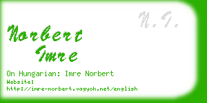 norbert imre business card